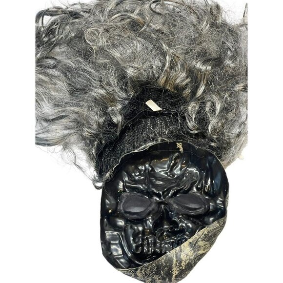 Vintage Rubber Face Teen Adult Halloween Mask Zombie Undead Gray Hair Scary - Picture 8 of 8